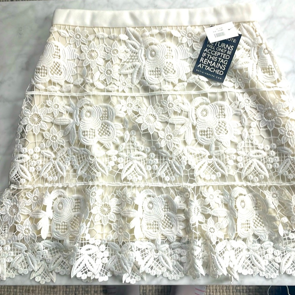 Self portrait lace white peplum skirt NWT